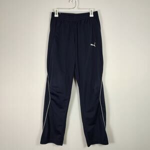 VTG Y2K Puma navy blue athletic streetwear fleece track pants mens Small